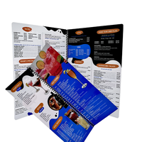 Pabrik disesuaikan CMYK PVC tahan air kualitas tinggi buku Menu restoran dengan mengikat Spiral