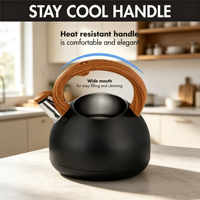 Meilleure vente : Bouilloire sifflante en acier inoxydable pour le thé, compatible cuisinière