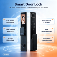 Serrure de porte numérique Tuya App WiFi, biométrique automatique, reconnaissance faciale 3D, serrure électronique CNC pour porte en bois