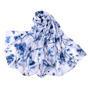Écharpe en coton et lin à motif floral de fleurs de prunier style coréen, mode printemps-été, foulard pour femme, cache-cou, châle, vente en gros, musulman - Product Image 1