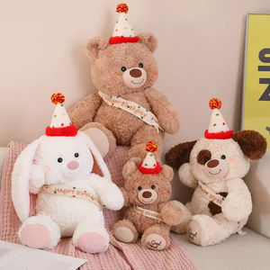 Peluches Personalizados de Animales <span class=keywords><strong>con</strong></span> Gorro, Cachorro, Perro Kawaii, Conejo, Osito de Peluche para Niños, <span class=keywords><strong>Feliz</strong></span> <span class=keywords><strong>Cumpleaños</strong></span> - Product Image 3