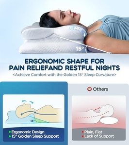 Oreiller ergonomique thérapeutique ajustable en mousse à mémoire de forme 100% gel, contour de lit en forme de vague pour le sommeil et le soutien cervical - Product Image 3