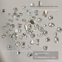 Paso Sico Mini Strass pour Nail Art en Zircon à Bord Inversé et Fond Plat, Bijou Effet Flash Cheval Blanc