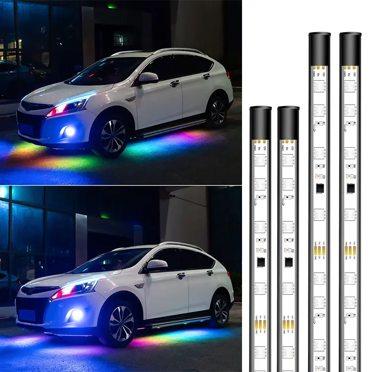 Underglow RGB Цвет погоне светодиодные лампы для автомобильных фар (полосы окружающего света Красочные шасси украсит атмосферу свет