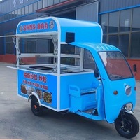 Tricycle alimentaire électrique compact en acier inoxydable, chariot de cuisine mobile à 3 roues pour la restauration rapide, les snacks de rue, les burgers et le bubble tea