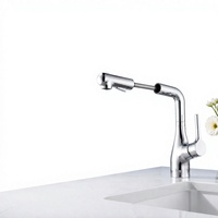 Robinet de cuisine extractible en alliage de cuivre, moderne et minimaliste, multifonctionnel, avec valve en céramique, poignée unique, installation monotrou