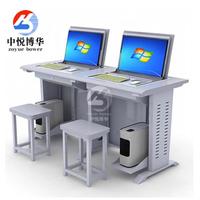 Bureau d'ordinateur rabattable multimédia pour salle de classe Moniteur LCD rabattable Table de bureau pour salle de classe Hôte externe