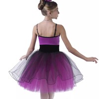 Robe de danse longue Giselle, tutu sans manches, justaucorps en lycra pour scène, costumes de danse pour filles, tutu romantique professionnel