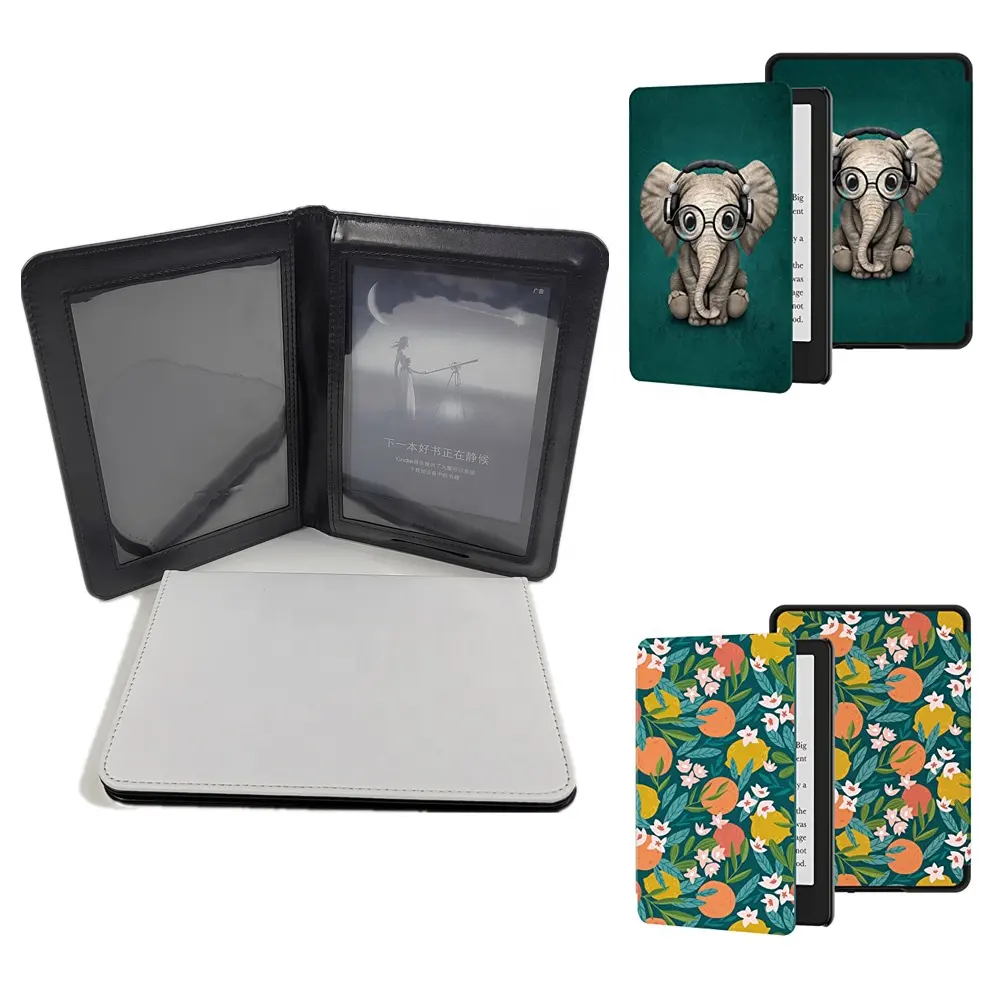 Wholesale Sublimation Blank eBook Reader Covers PU Leather Smart Cover For Kindle