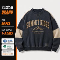 Sweat-shirt unisexe col rond personnalisé de haute qualité OEM 420 GSM en molleton de coton surdimensionné, style vintage pour homme et femme, idéal pour la gym ou l'université