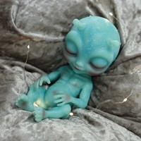 Jouet Squishy Alien en Silicone Unisexe de 9 Pouces, Poupée Reborn à Presser pour Enfants de 4 à 6 Ans