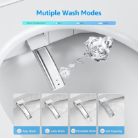 WC intelligent monobloc en céramique de style moderne, avec bidet intégré, siège chauffant, double chasse et siphon en S, pour salle de bain