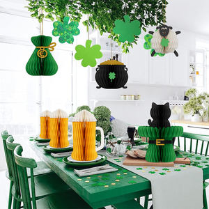 Decoración de Papel de Panal 3D de Gato Negro con Sombrero de Duende y Juego de Jarra de Cerveza para el Día de San Patricio, Pascua, Fiestas de <span class=keywords><strong>Pub</strong></span> y Exhibición de la Suerte - Product Image 4