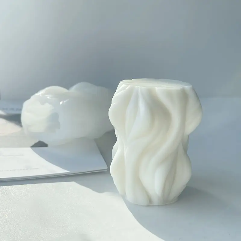 DIY幾何学的な波アロマセラピーキャンドルシリコン型石膏飾り拡張石シリコン研磨剤