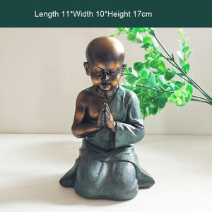 Chino Zen pequeño <span class=keywords><strong>monje</strong></span> Buda artesanías de resina sala de estar estudio hogar té decoraciones para mascotas - Product Image 6