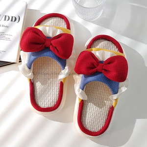 Custom Bow for Slippers for Women Fashionable Cushioned EVA Outsole <b>Soft</b> Open Toe Indoor/Outdoor/Beach Flat <b>Shoes</b> for Winter - Product Image 4