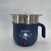 Mini-cocotte électrique multifonctionnelle en acier inoxydable, capacité 2L, prise EU/US, portable, pour dortoir et usage domestique