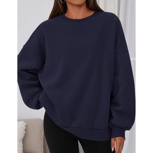 Sudadera Oversize de Cuello Redondo para Mujer FOXA, de Manga Larga, Forro Polar, para Otoño e Invierno - Product Image 5