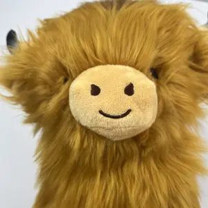 Custom Plush Toy Manufacturer Stuffed Animal Plush Cattle Toy Soft Scottish Highland Cow Plush Toys