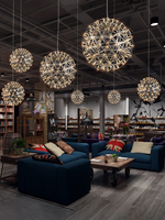 Plafonnier LED suspendu en forme de boule, en acier inoxydable, style Loft, luminaire décoratif d'intérieur