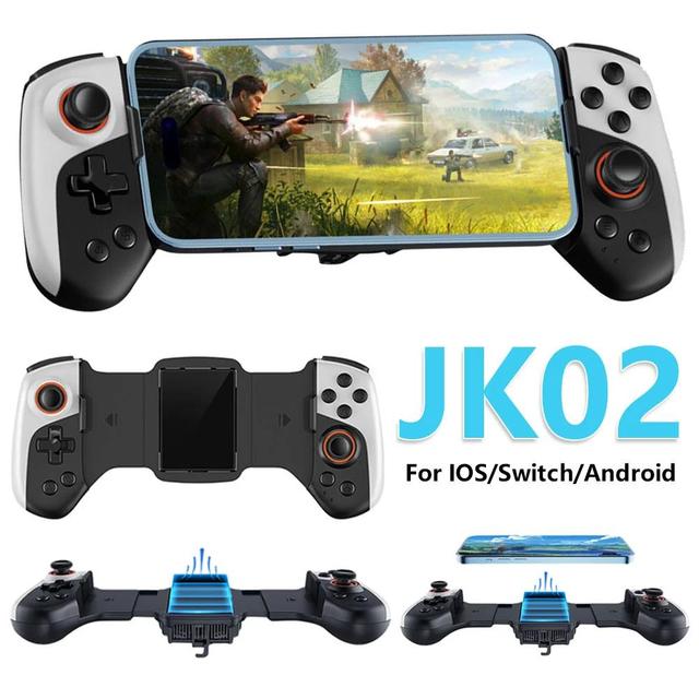 2 in 1 Telescopic Gamepad Wireless Game Controller Cooler Handle Game Console JK02 Gaming Joystick for IOS Switch Android Phone