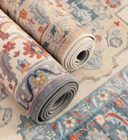 A Vintage Persian Carpet Featuring a Floral Design, Ideal for a Country-style Living Room.