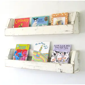 书籍木制浮动搁板乡村仿旧浮动搁板，用于存储和展示图片