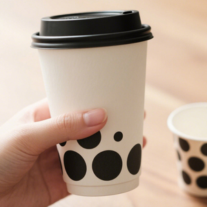 Takeaway uống cá nhân giấy ly cà phê biểu tượng tùy chỉnh văn phòng dùng một lần cốc cà phê giấy có nắp đậy - Product Image 1