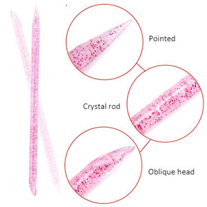 Herramientas empujadoras de cutículas de uñas de plástico con purpurina <span class=keywords><strong>Rosa</strong></span> plateada al por mayor, palos para <span class=keywords><strong>manicura</strong></span> y pedicura - Product Image 5