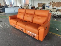 Sofá Reclinable de Cine en Casa de Lujo para Sala de Estar con Consola y Portavasos, Tela de Alta Calidad, 2025