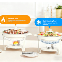 Réchaud à buffet arabe en acier inoxydable blanc alimenté au combustible, capacité de 4,5 L pour mariage et banquet
