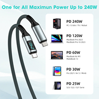 Cable USB-C a USB-C de 1 m, 240 W, 40 Gbps, 8K, 60 Hz, Video, Trenzado de Nailon, Cobre Puro, Carga Rápida y Transferencia de Datos para Computadora Portátil