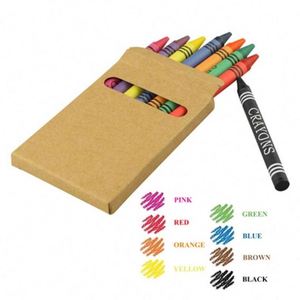 Juego de Crayones de Cera Portátiles con Logotipo Personalizado, 8 Colores Surtidos, Caja de Papel Kraft, Materiales de Colorear para Actividades Artísticas Infantiles - Product Image 4