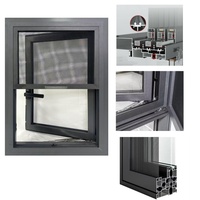 Fenêtre pliante insonorisée et étanche en aluminium à glissière horizontale pour salle de bain et chambre dans une maison moderne
