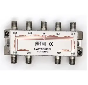 คุณภาพสูง 5-2400MHz ดาวเทียม catv ในร่มแยกแสง 8 ทาง SATV splitter