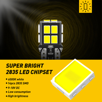 Bombilla LED AUXITO T10 194 W5W 6000K Ámbar 12V, la más vendida de la fábrica, para luz interior de coche.