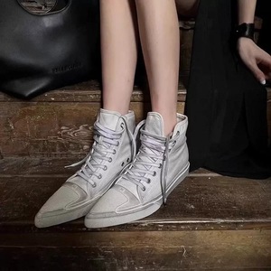 Chaussures en toile montantes personnalisées de haute qualité pour filles, chaussures plates décontractées à bout pointu pour femmes - Product Image 1
