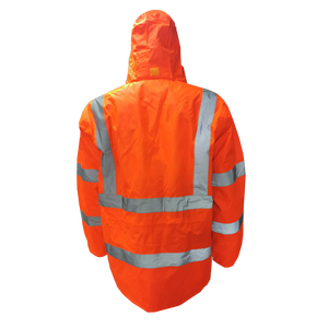 Tuta <span class=keywords><strong>da</strong></span> Lavoro Impermeabile Riflettente Hivi 100% Oxford per <span class=keywords><strong>Uomo</strong></span>, Protezione Arancione Fluorescente - Product Image 2