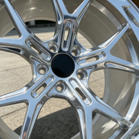 Jantes forgées multi-rayons creuses polies en aluminium 6061-T6, finition argentée, pour tuning de voitures de luxe sur mesure