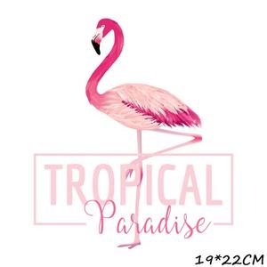 Gran flamenco rosa Transferencia de Calor hierro en parche adhesivos para ropa apliques de prensa - Product Image 2