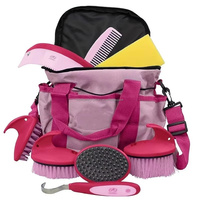 Kits de toilettage pour chevaux, ensemble de brosses pour chevaux avec grattoir à sabots, grattoir à sueur, couleur rouge