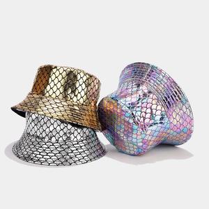 Moda brillante PU sirena escala Reversible <span class=keywords><strong>lluvia</strong></span> cubo gorra hombres y mujeres diario esquí Casual aplicable <span class=keywords><strong>para</strong></span> fiesta Rave - Product Image 5