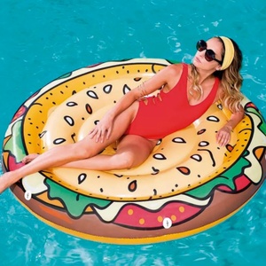 PVC Inflatable Hamburger <b>Pool</b> Float 147*147*22 CM Inflatable Mattress for Beach and <b>Pool</b> Fun - Product Image 4