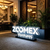 Enseigne de comptoir publicitaire sur mesure en acrylique avec lettres lumineuses LED pour bureau