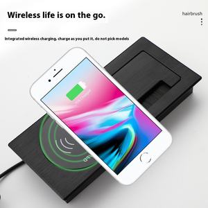 Plaque de recouvrement de trou de câble de <span class=keywords><strong>meuble</strong></span> <span class=keywords><strong>TV</strong></span> de bureau Boîte de câble tampon d'amortissement avec chargement sans <span class=keywords><strong>fil</strong></span> Boîte de câble de bureau rectangulaire - Product Image 2