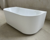 Diseño único Patrón de rayas Interior Bad Free Stand Alone Acrílico Bañera Baño Remojo Bañera independiente