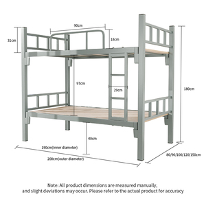 Modern Thickened Heavy Duty Iron Bunk <b>Bed</b> with Stable Frame <b>Space</b> <b>Saving</b> & Eco-Friendly Design for Dorm School Construction Use - Product Image 2