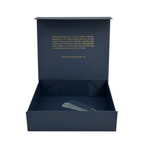 Sang Trọng Biểu Tượng Tùy Chỉnh Gấp Các Tông Màu Xanh Dập Nóng Cứng Nhắc Từ Đóng Cửa Hộp Giấy Giày T-Shirt Hộp - Product Image 2