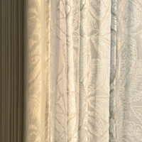 Cortina de Gasa Blanca con Diseño de Hojas en Relieve, Estilo Francés, Filtrado de Luz, Directo de Fábrica