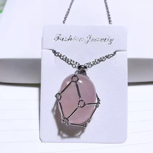 Nouvelle Arrivée Conception Simple Cristal Naturel Pendentif Quartz Pierres Précieuses Pendentif Corde Chaîne - Product Image 5